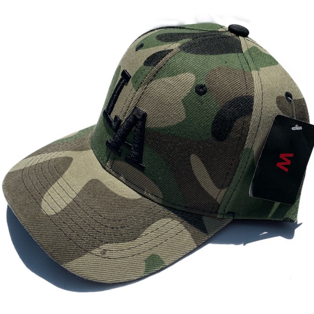 Los Angeles embroidered camouflage velcro strap baseball hat